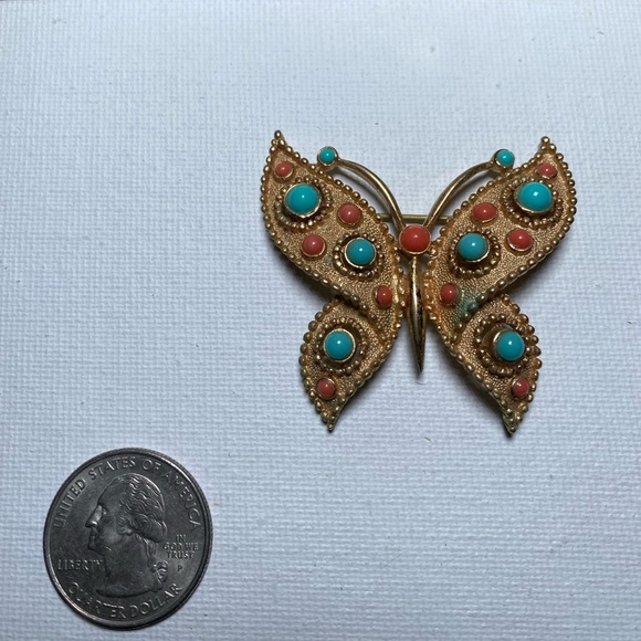Vintage Crown Trifari Butterfly Brooch - Picture 4 of 6